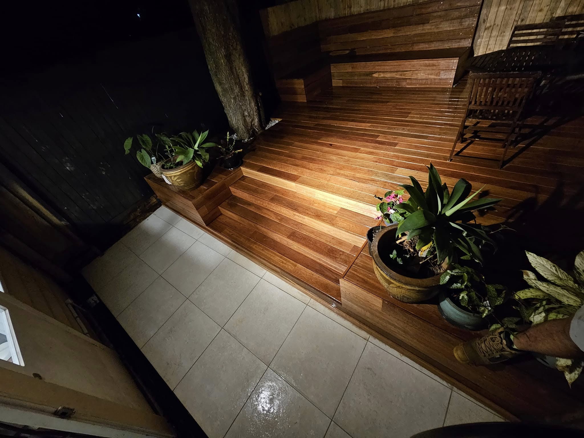 Karhani timber deck with integrated warm lighting